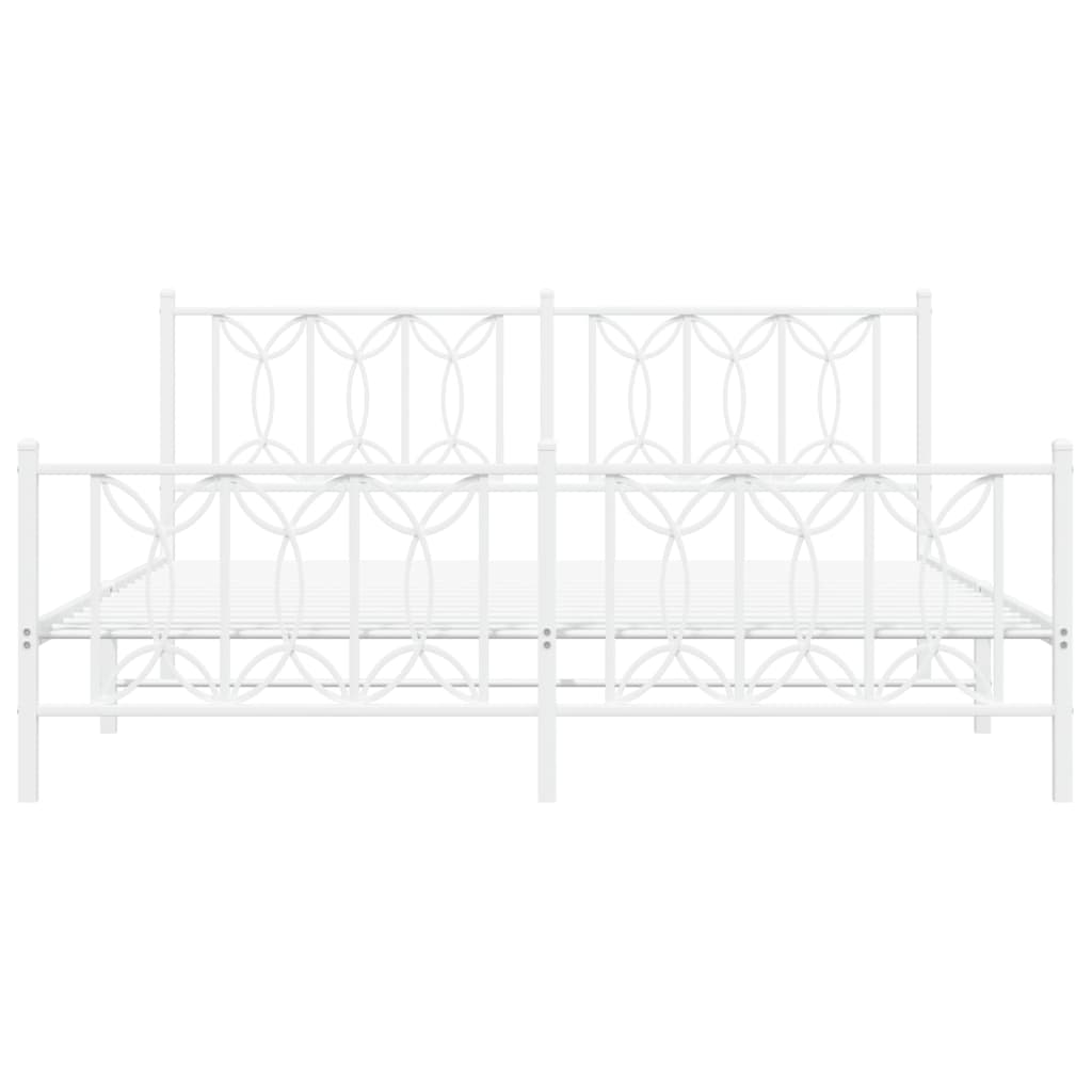 Bedframe met hoofd- en voeteneinde metaal wit 183x213 cm is nu te koop bij PeponiXL, paradijselijk wonen!