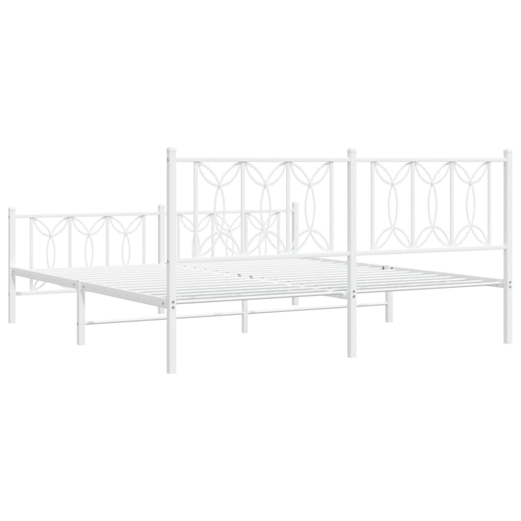 Bedframe met hoofd- en voeteneinde metaal wit 183x213 cm is nu te koop bij PeponiXL, paradijselijk wonen!