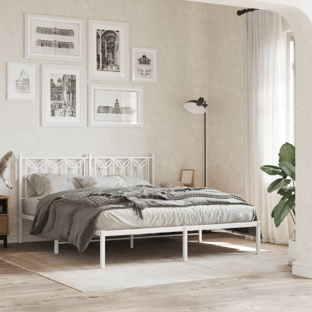 Vervangend hoofdbord 150 cm metaal wit is nu te koop bij PeponiXL, paradijselijk wonen!