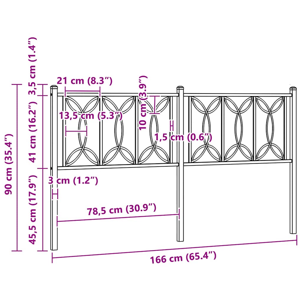 Vervangend hoofdbord 150 cm metaal wit is nu te koop bij PeponiXL, paradijselijk wonen!
