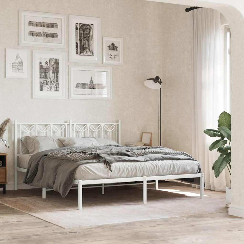 Vervangend hoofdbord 160 cm metaal wit is nu te koop bij PeponiXL, paradijselijk wonen!