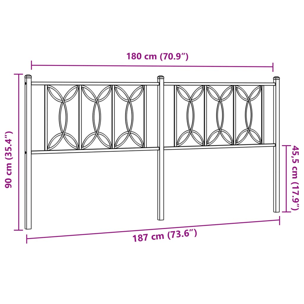 Vervangend hoofdbord 180 cm metaal wit is nu te koop bij PeponiXL, paradijselijk wonen!