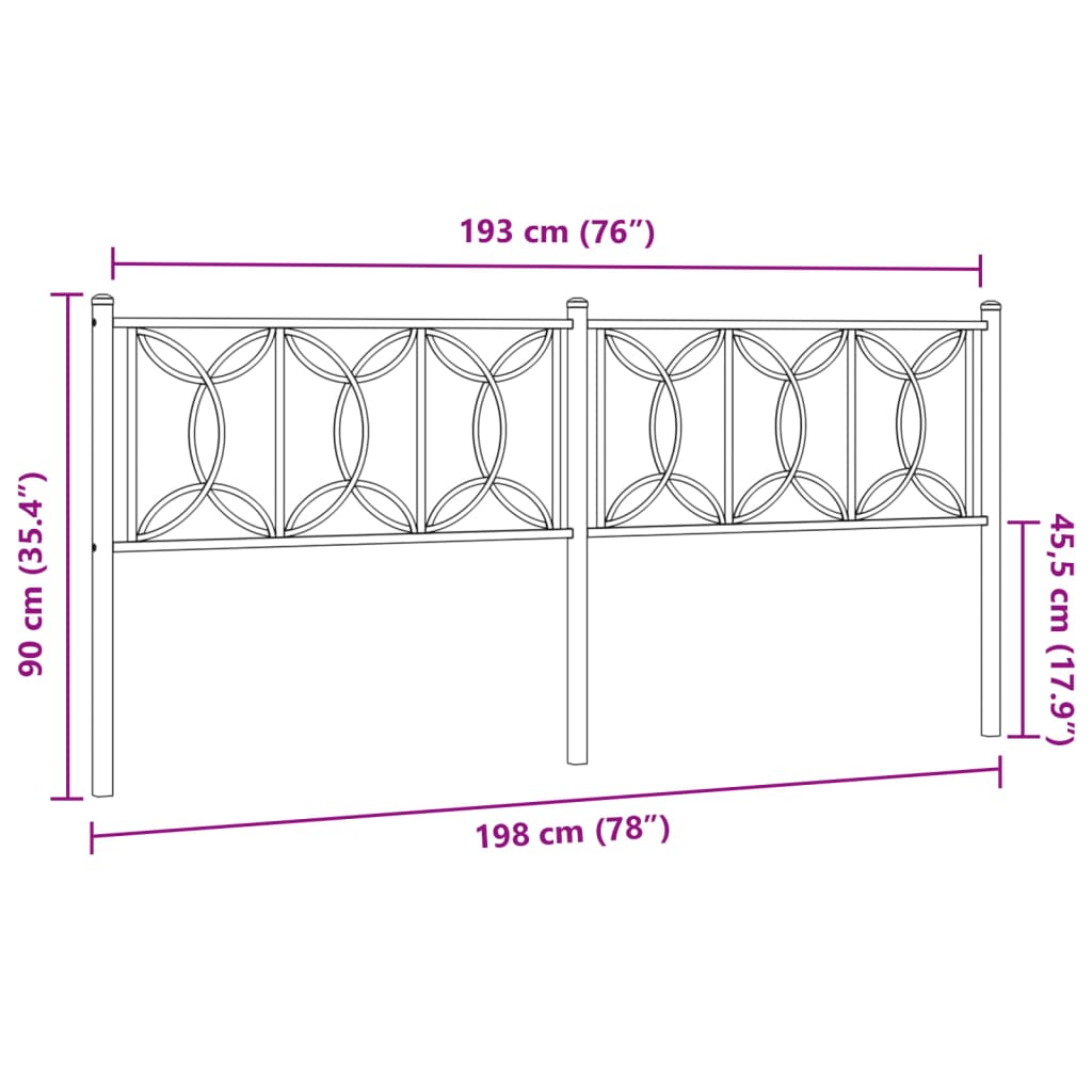 Vervangend hoofdbord 193 cm metaal wit is nu te koop bij PeponiXL, paradijselijk wonen!