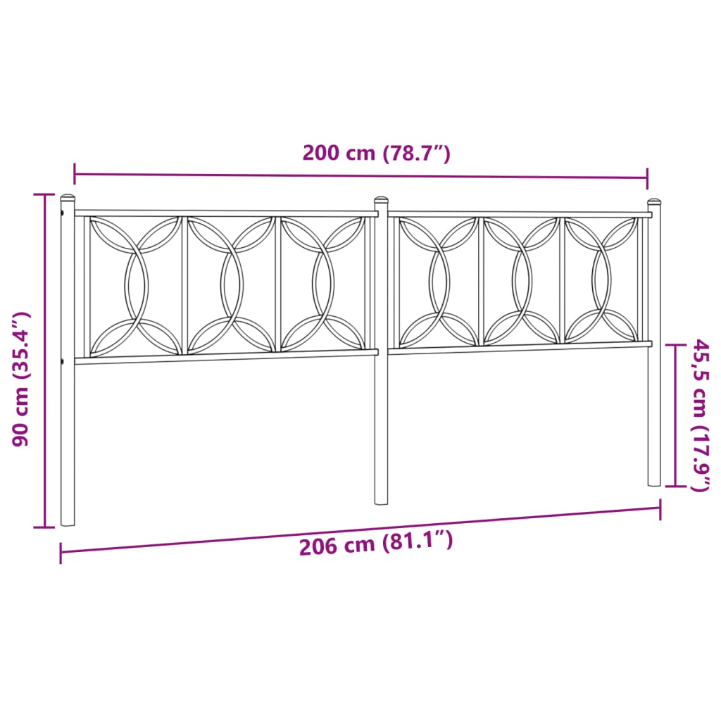 Vervangend hoofdbord 200 cm metaal wit is nu te koop bij PeponiXL, paradijselijk wonen!