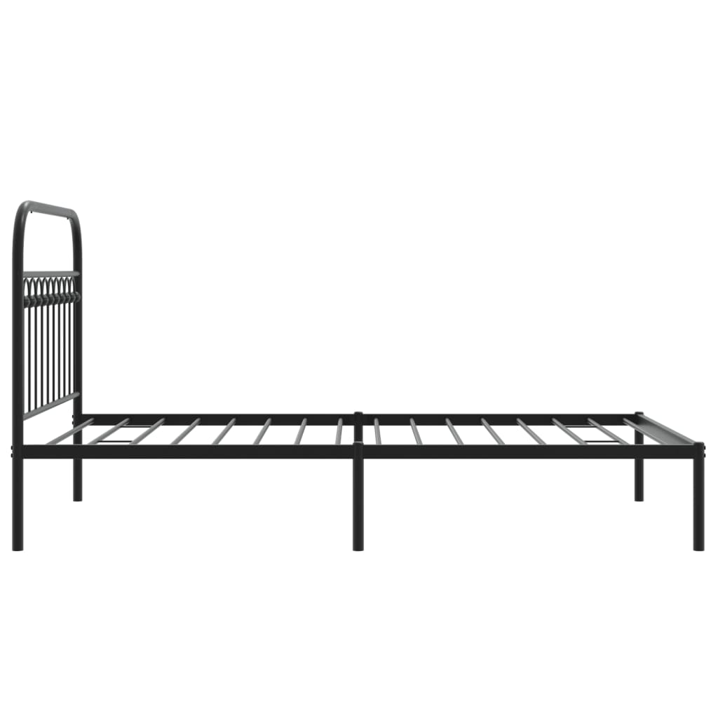 Bedframe met hoofdbord metaal zwart 107x203 cm is nu te koop bij PeponiXL, paradijselijk wonen!