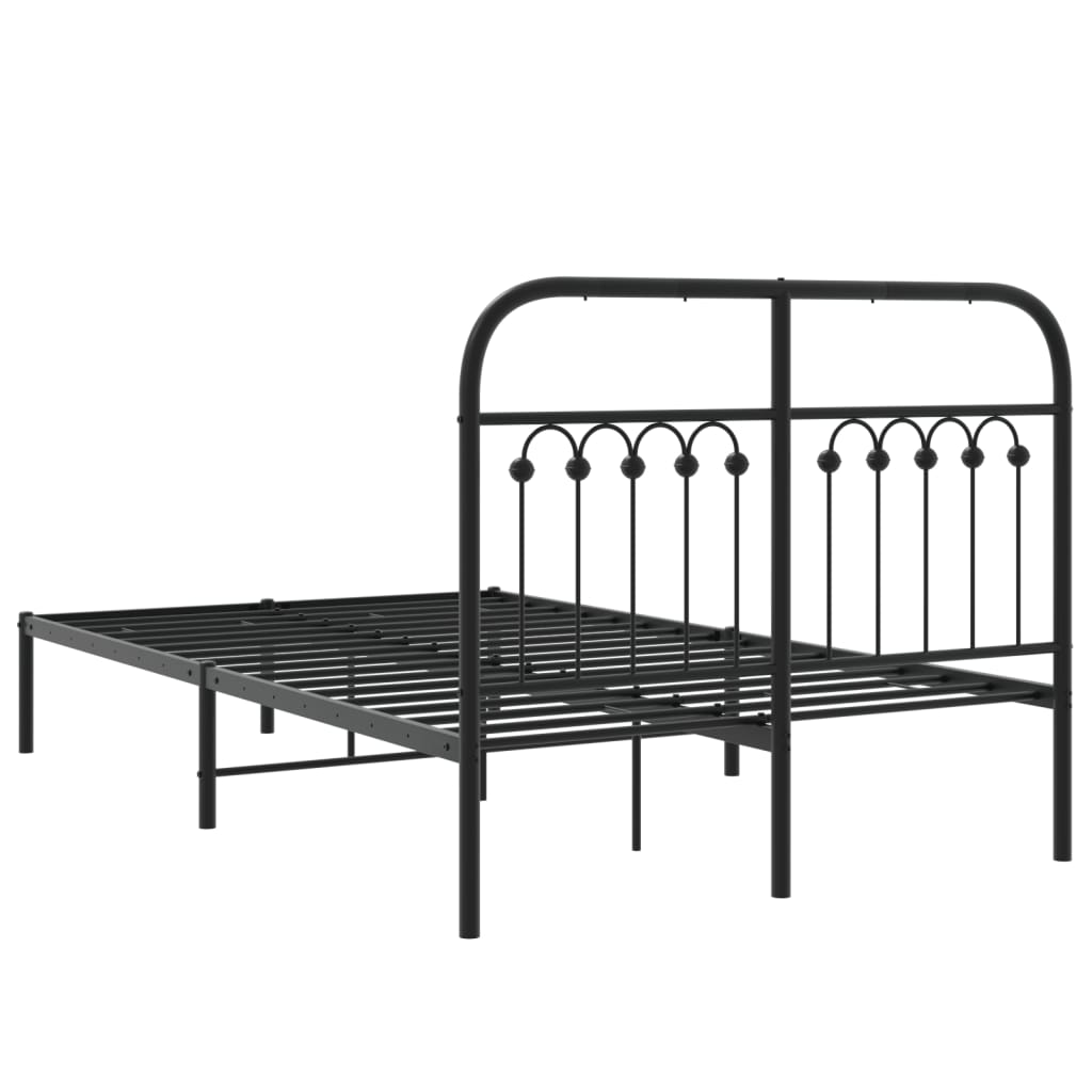 Bedframe met hoofdbord metaal zwart 120x200 cm is nu te koop bij PeponiXL, paradijselijk wonen!