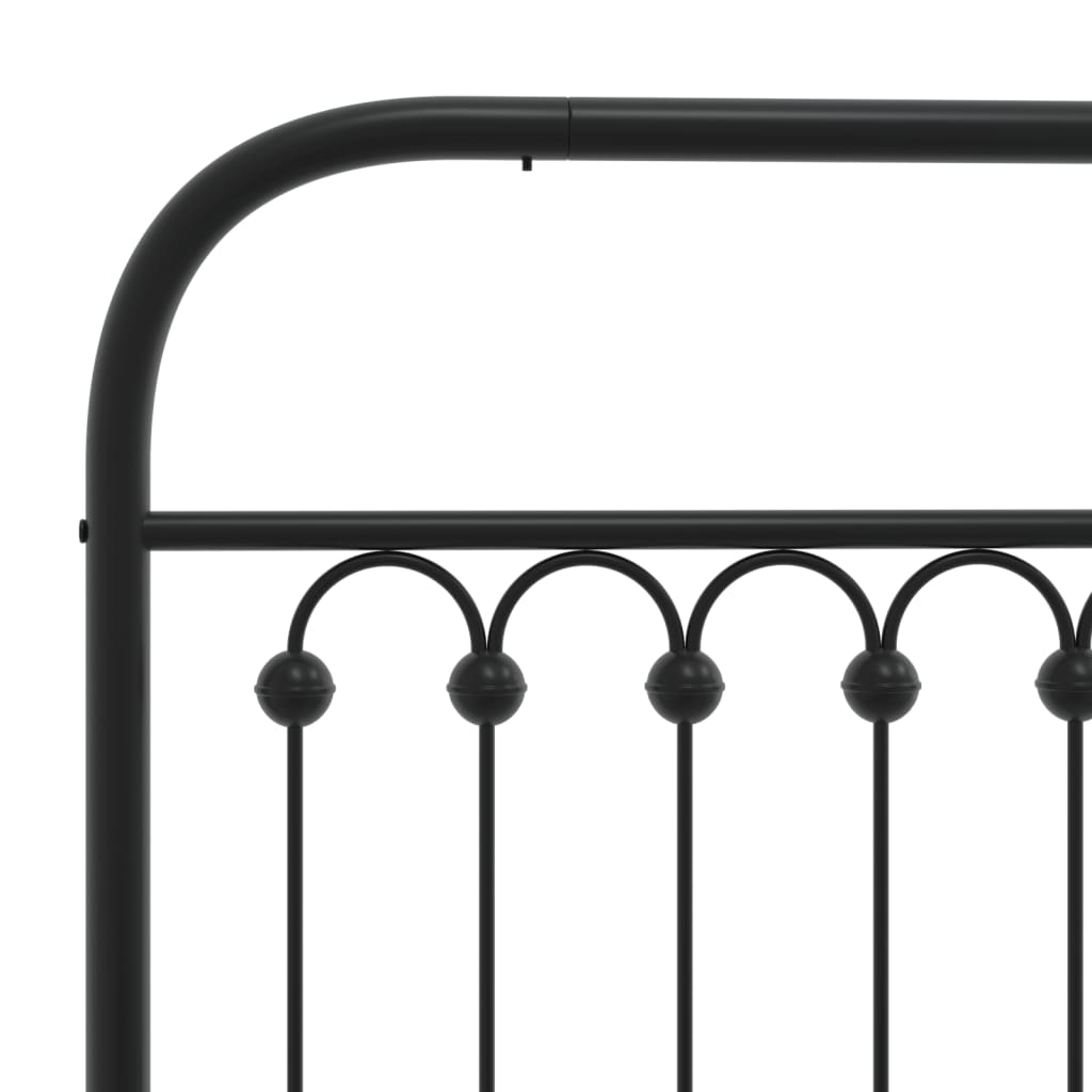 Bedframe met hoofdbord metaal zwart 200x200 cm is nu te koop bij PeponiXL, paradijselijk wonen!