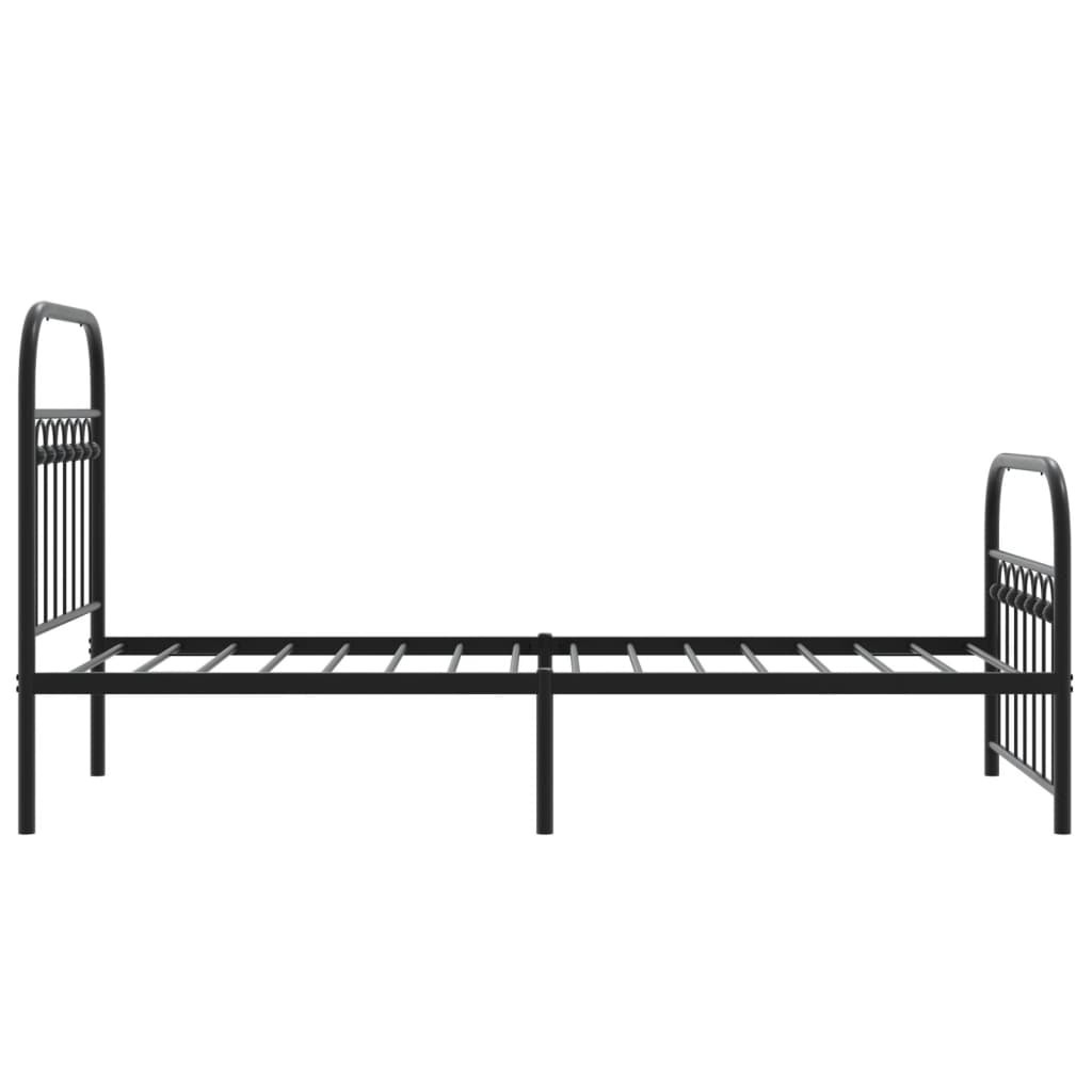 Bedframe met hoofd- en voeteneinde metaal zwart 75x190 cm is nu te koop bij PeponiXL, paradijselijk wonen!