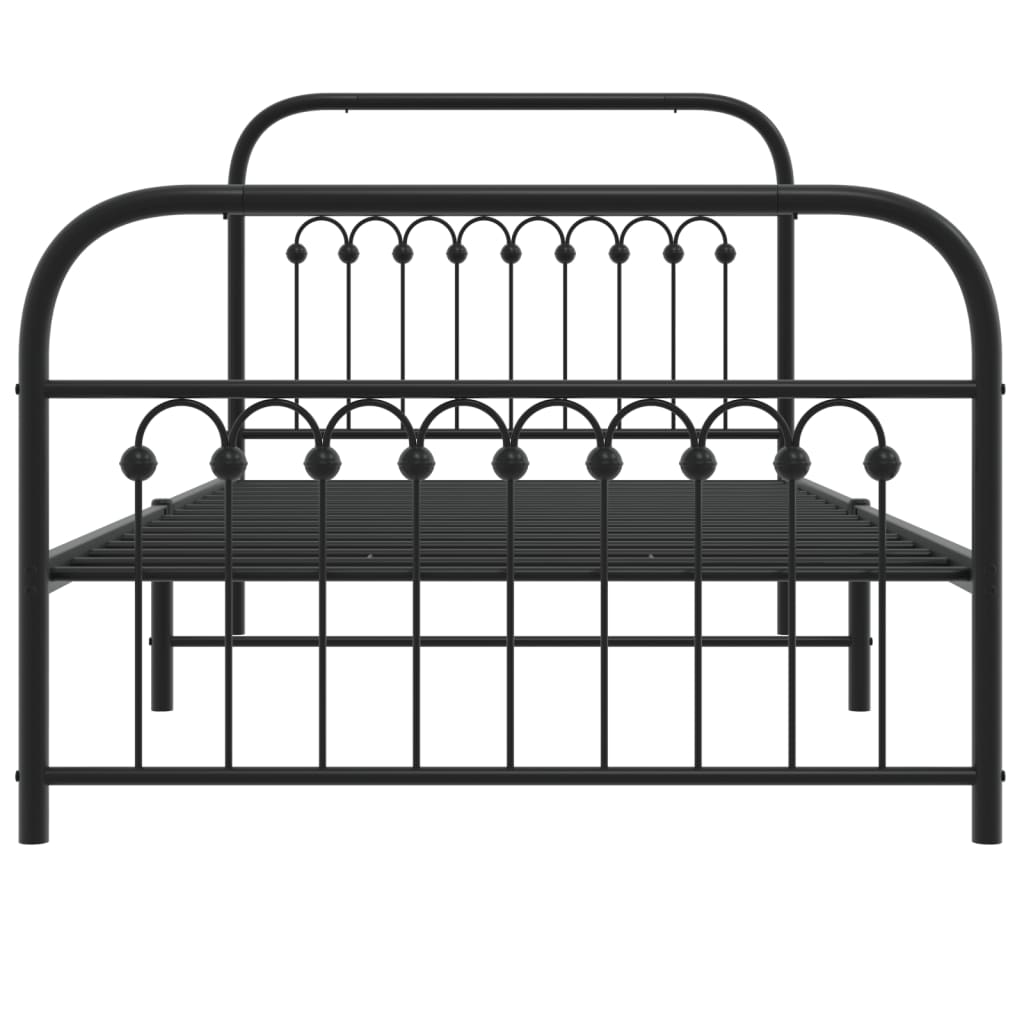 Bedframe met hoofd- en voeteneinde metaal zwart 100x190 cm is nu te koop bij PeponiXL, paradijselijk wonen!