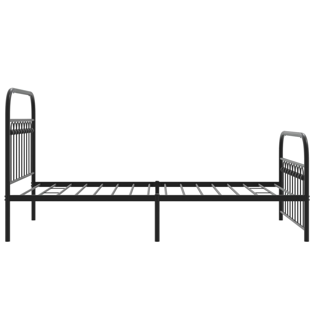 Bedframe met hoofd- en voeteneinde metaal zwart 100x200 cm is nu te koop bij PeponiXL, paradijselijk wonen!