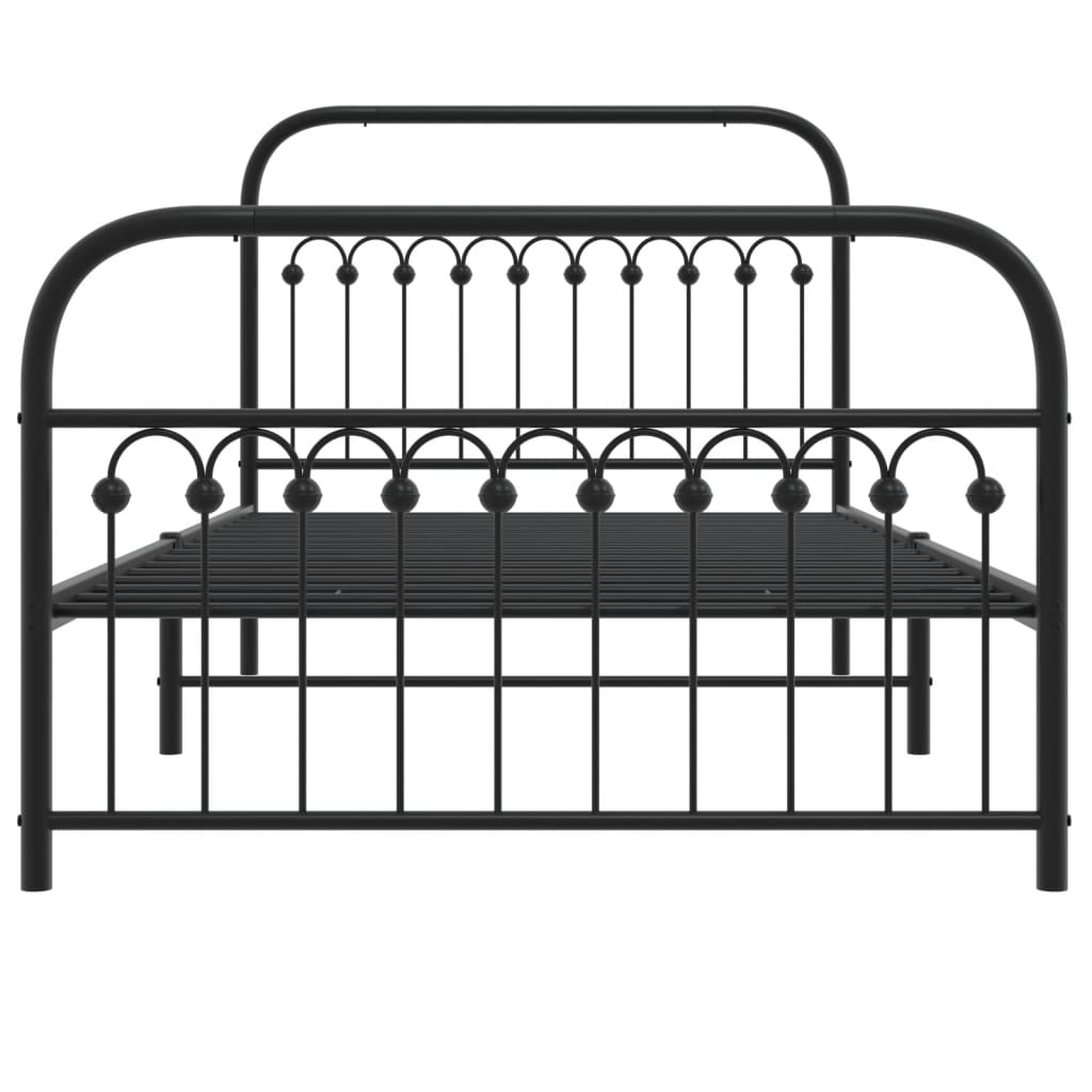 Bedframe met hoofd- en voeteneinde metaal zwart 107x203 cm is nu te koop bij PeponiXL, paradijselijk wonen!