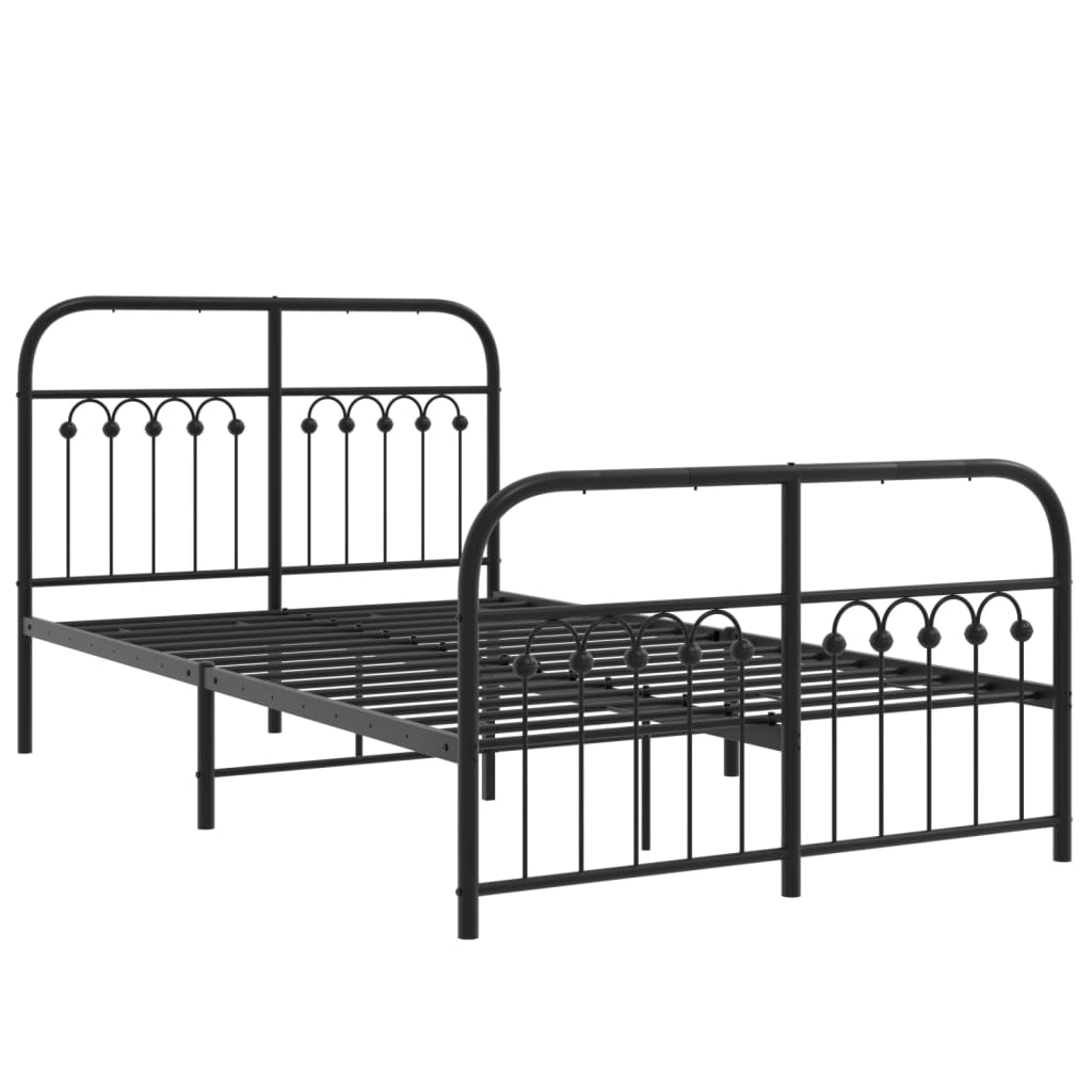 Bedframe met hoofd- en voeteneinde metaal zwart 120x200 cm is nu te koop bij PeponiXL, paradijselijk wonen!