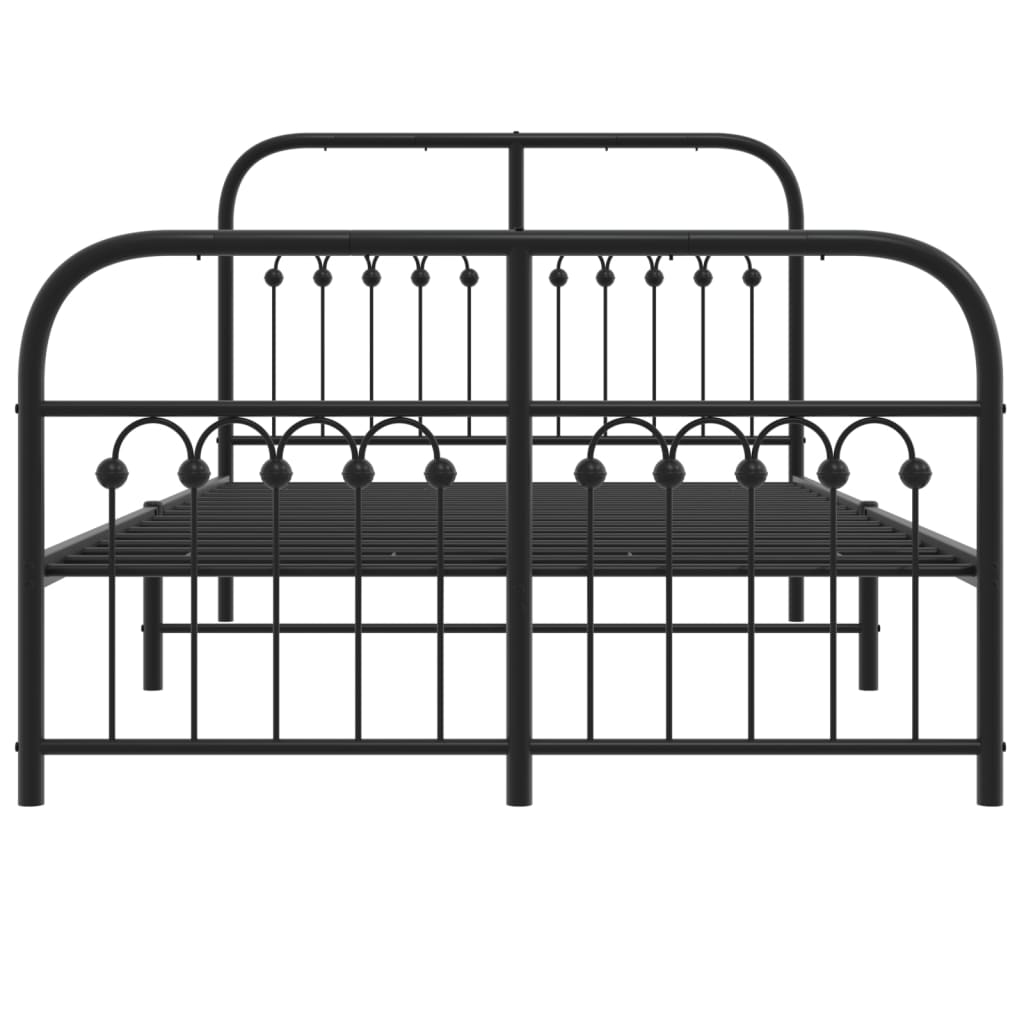 Bedframe met hoofd- en voeteneinde metaal zwart 120x200 cm is nu te koop bij PeponiXL, paradijselijk wonen!