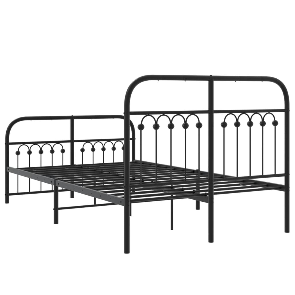 Bedframe met hoofd- en voeteneinde metaal zwart 120x200 cm is nu te koop bij PeponiXL, paradijselijk wonen!