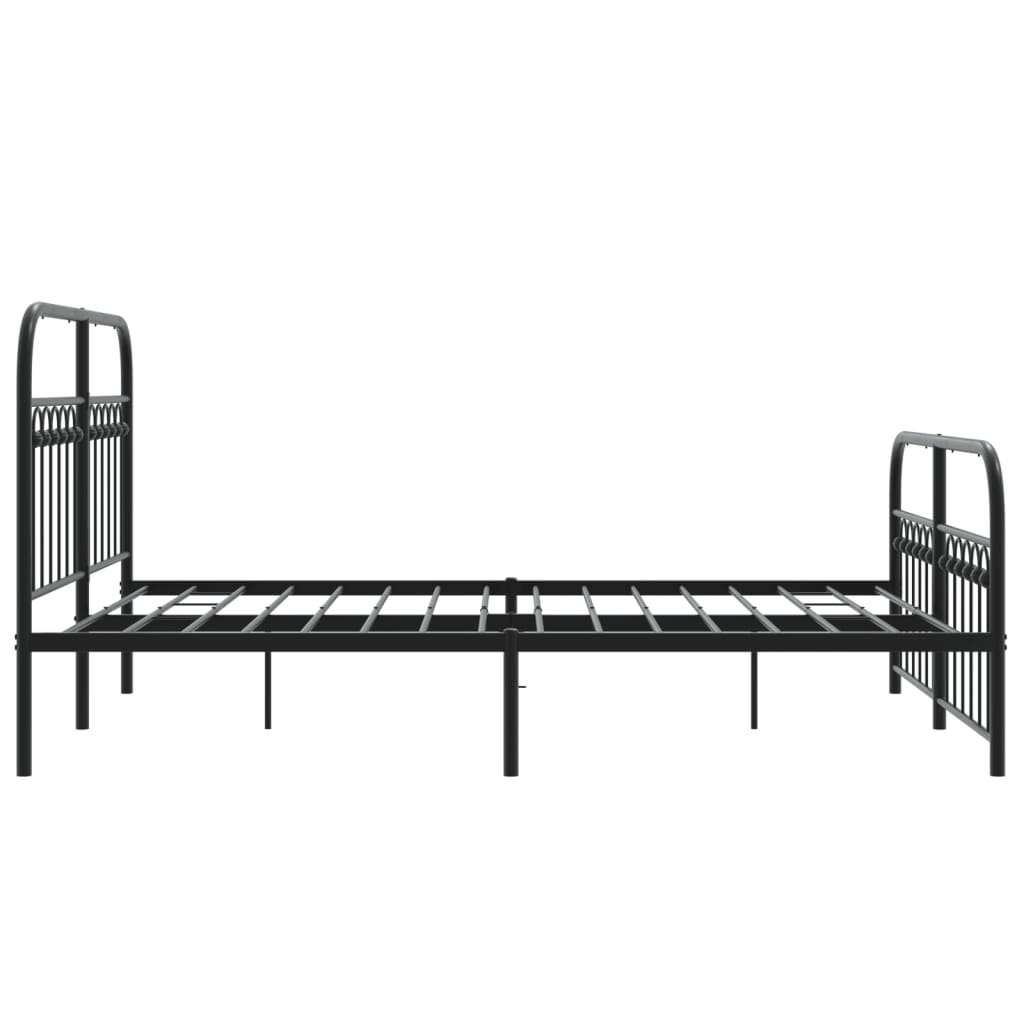 Bedframe met hoofd- en voeteneinde metaal zwart 137x190 cm is nu te koop bij PeponiXL, paradijselijk wonen!
