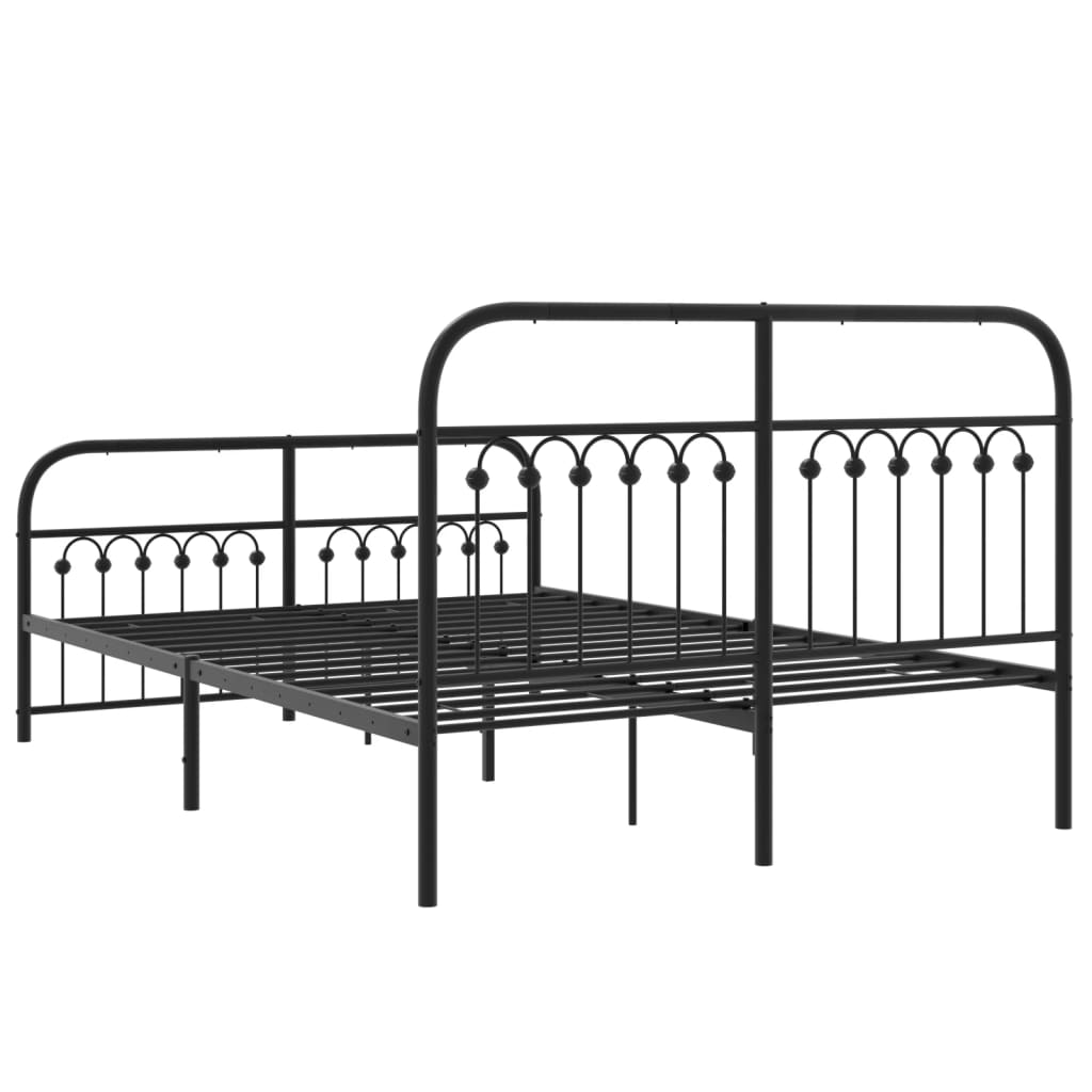 Bedframe met hoofd- en voeteneinde metaal zwart 137x190 cm is nu te koop bij PeponiXL, paradijselijk wonen!