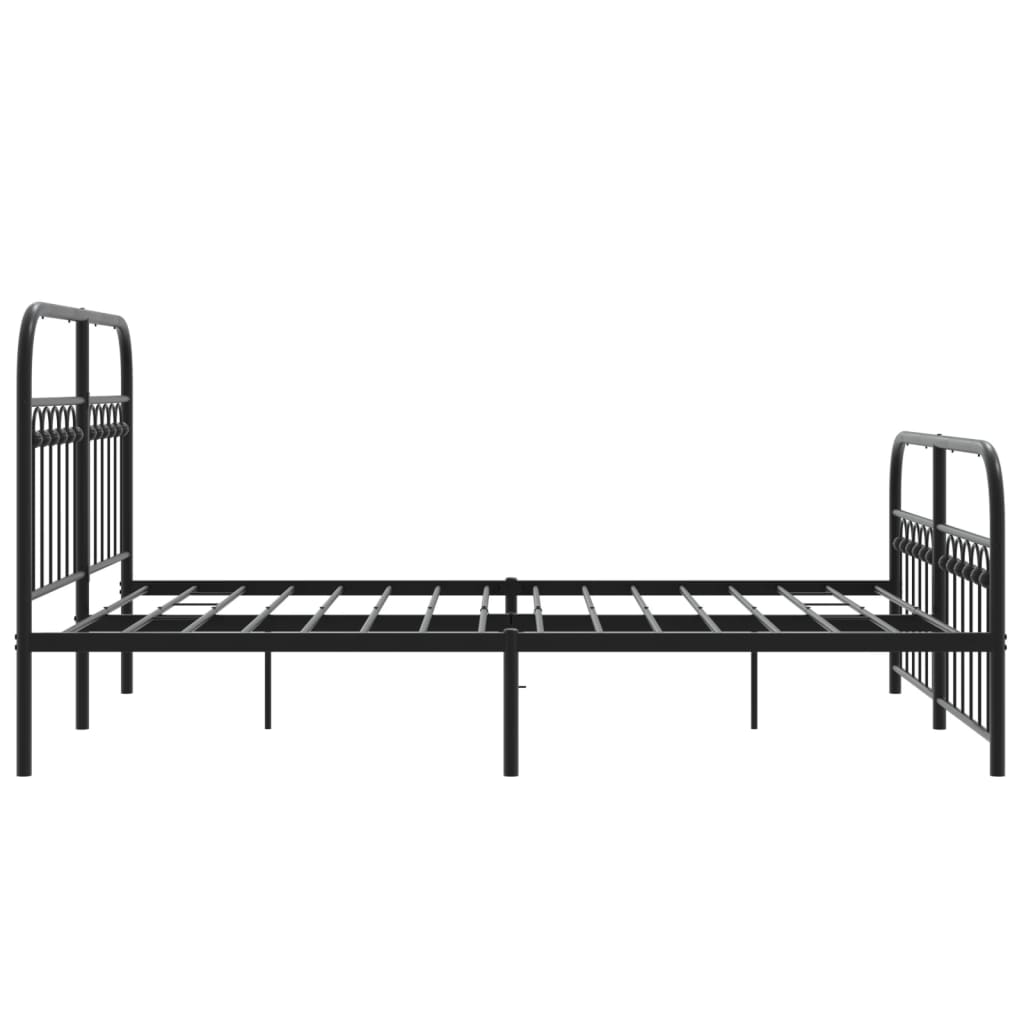 Bedframe met hoofd- en voeteneinde metaal zwart 140x190 cm is nu te koop bij PeponiXL, paradijselijk wonen!