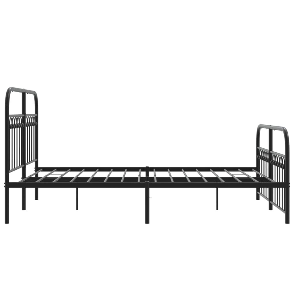 Bedframe met hoofd- en voeteneinde metaal zwart 140x200 cm is nu te koop bij PeponiXL, paradijselijk wonen!