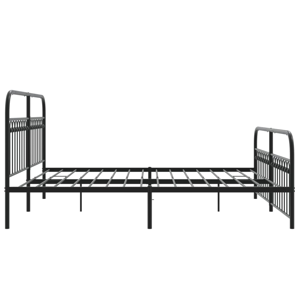 Bedframe met hoofd- en voeteneinde metaal zwart 183x203 cm is nu te koop bij PeponiXL, paradijselijk wonen!