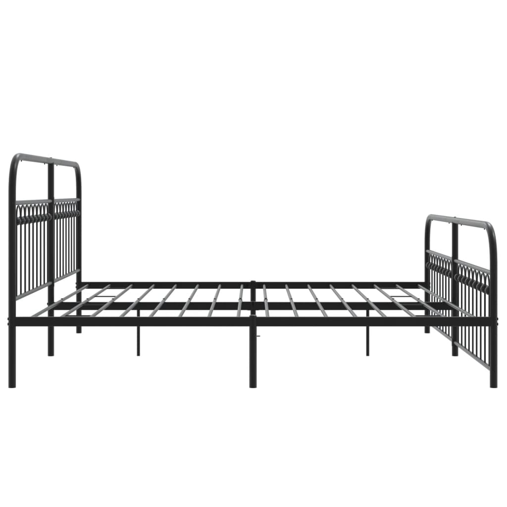 Bedframe met hoofd- en voeteneinde metaal zwart 193x203 cm is nu te koop bij PeponiXL, paradijselijk wonen!