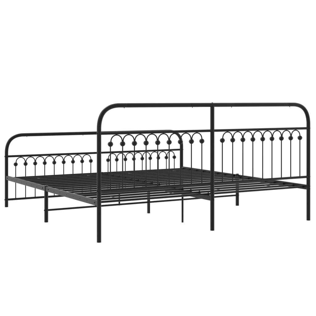 Bedframe met hoofd- en voeteneinde metaal zwart 193x203 cm is nu te koop bij PeponiXL, paradijselijk wonen!