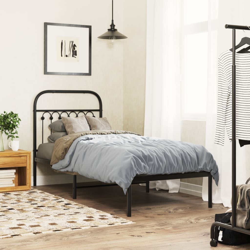 Vervangend hoofdbord 75 cm metaal zwart is nu te koop bij PeponiXL, paradijselijk wonen!