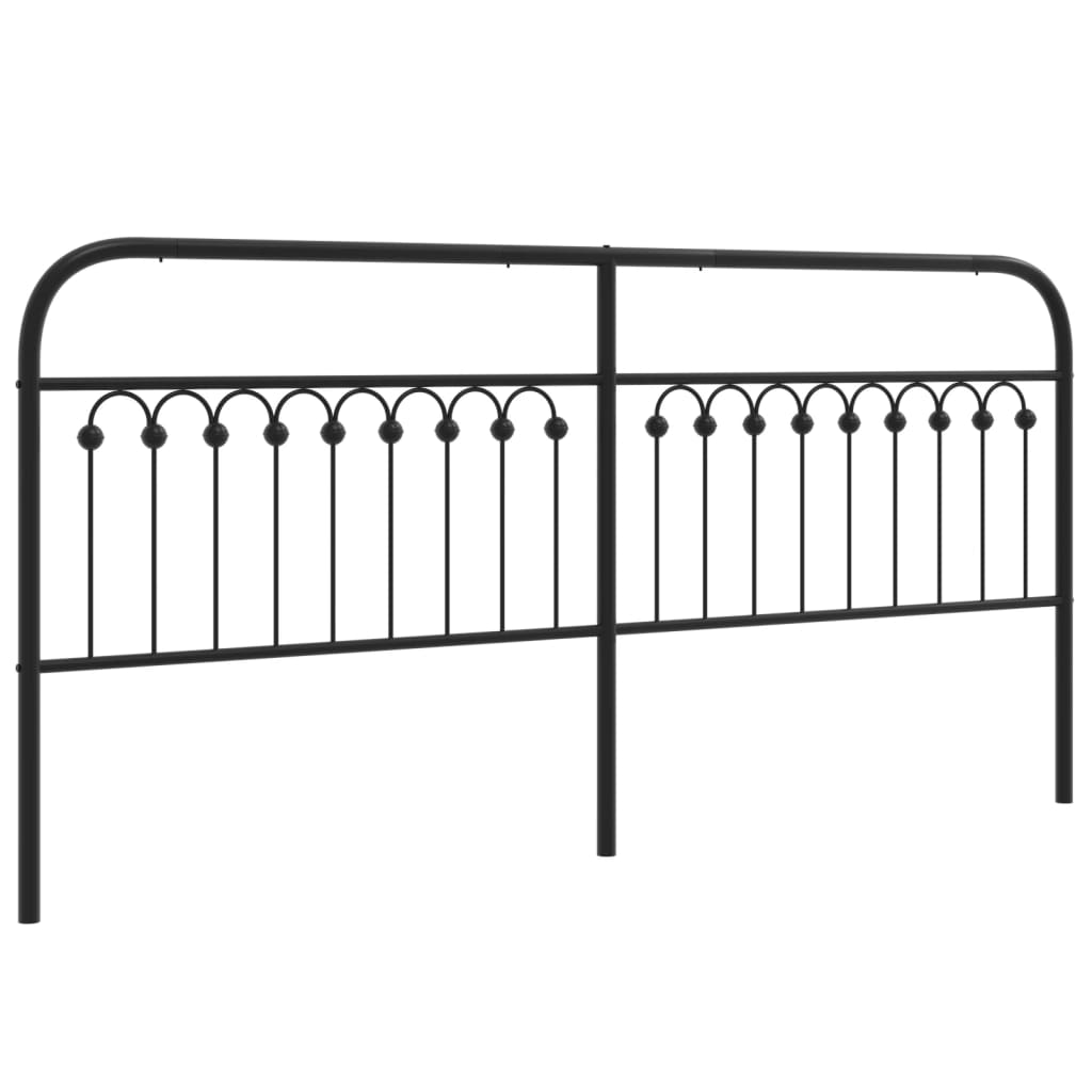 Vervangend hoofdbord 193 cm metaal zwart is nu te koop bij PeponiXL, paradijselijk wonen!
