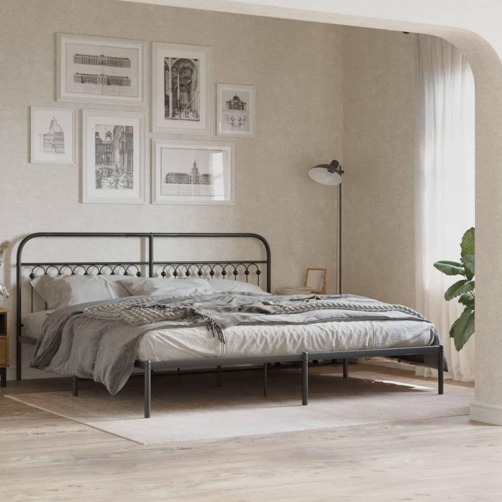 Vervangend hoofdbord 193 cm metaal zwart is nu te koop bij PeponiXL, paradijselijk wonen!