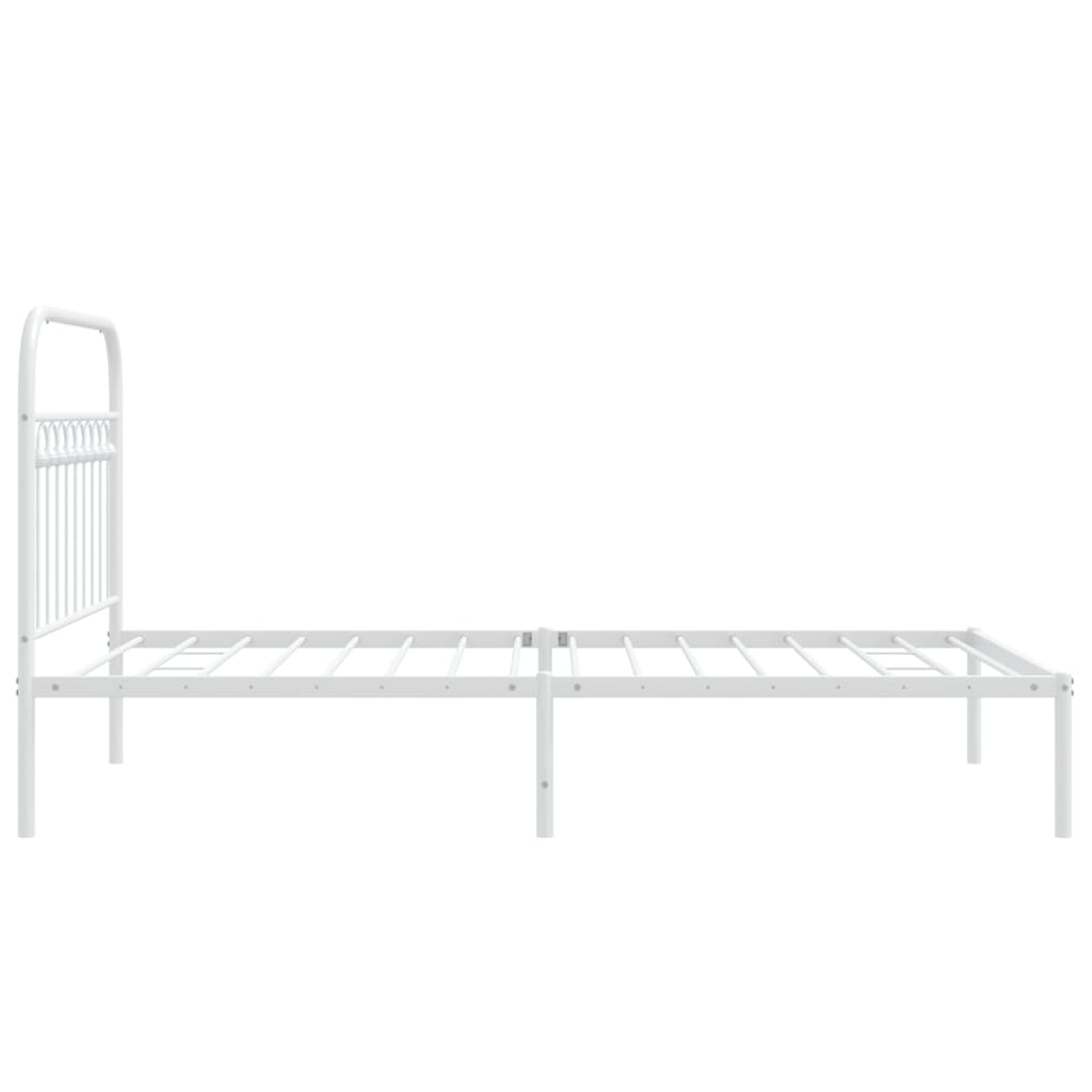 Bedframe met hoofdbord metaal wit 100x190 cm is nu te koop bij PeponiXL, paradijselijk wonen!