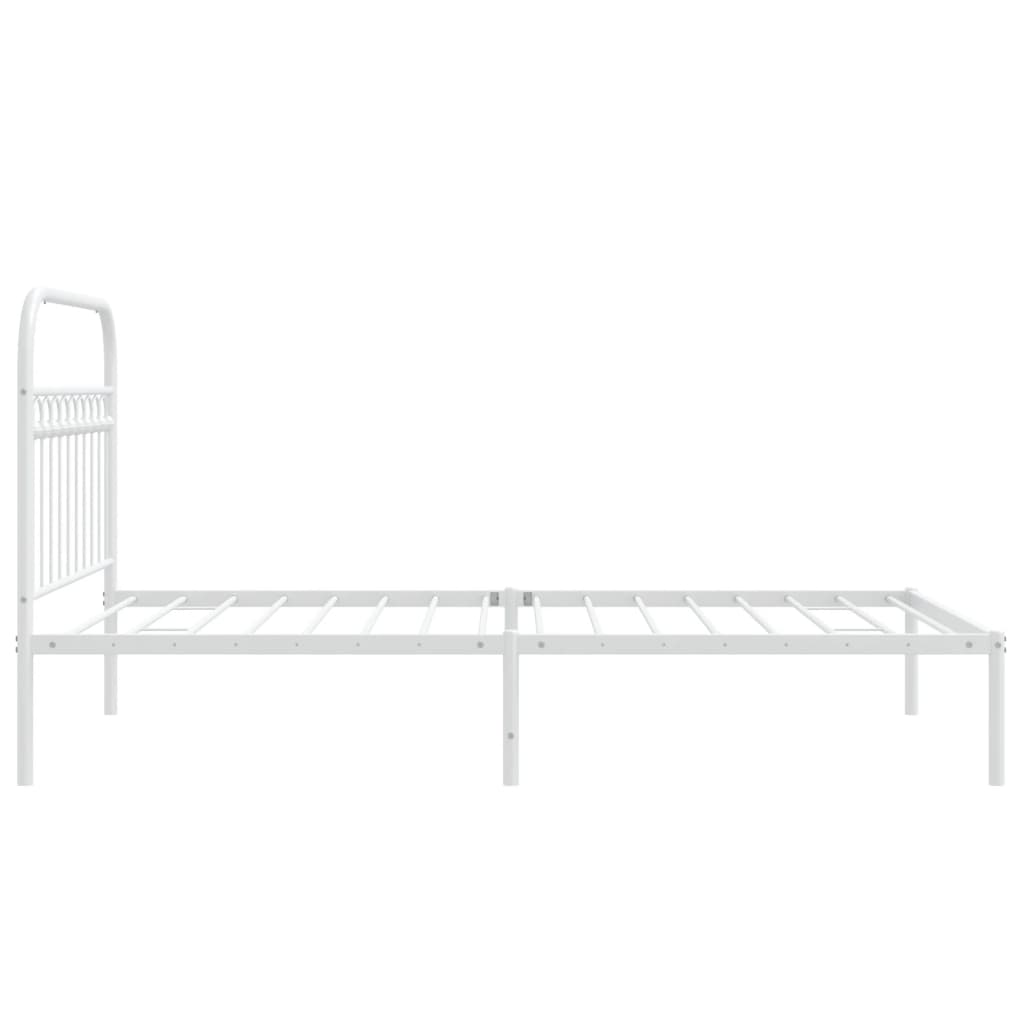 Bedframe met hoofdbord metaal wit 107x203 cm is nu te koop bij PeponiXL, paradijselijk wonen!