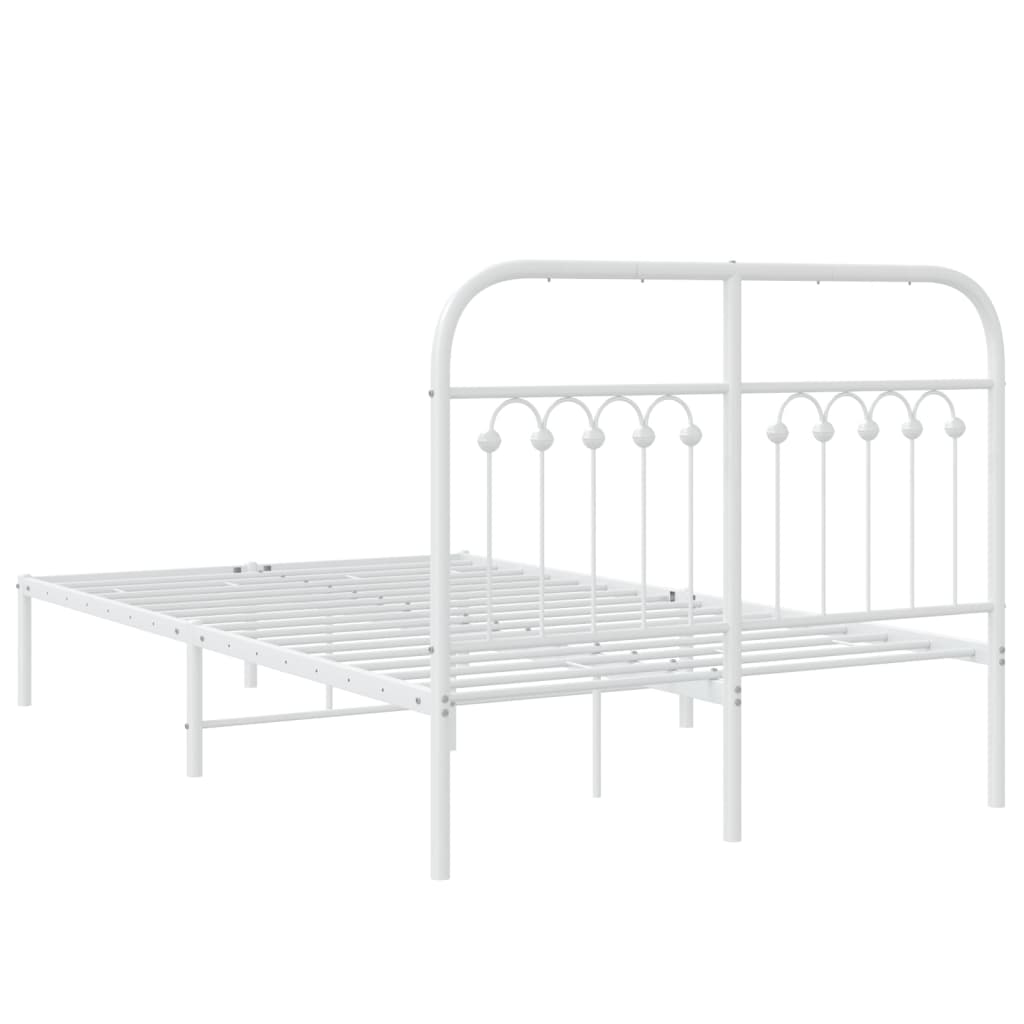 Bedframe met hoofdbord metaal wit 120x190 cm is nu te koop bij PeponiXL, paradijselijk wonen!