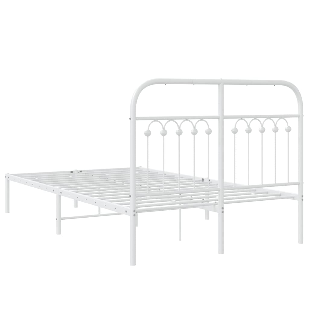Bedframe met hoofdbord metaal wit 120x200 cm is nu te koop bij PeponiXL, paradijselijk wonen!