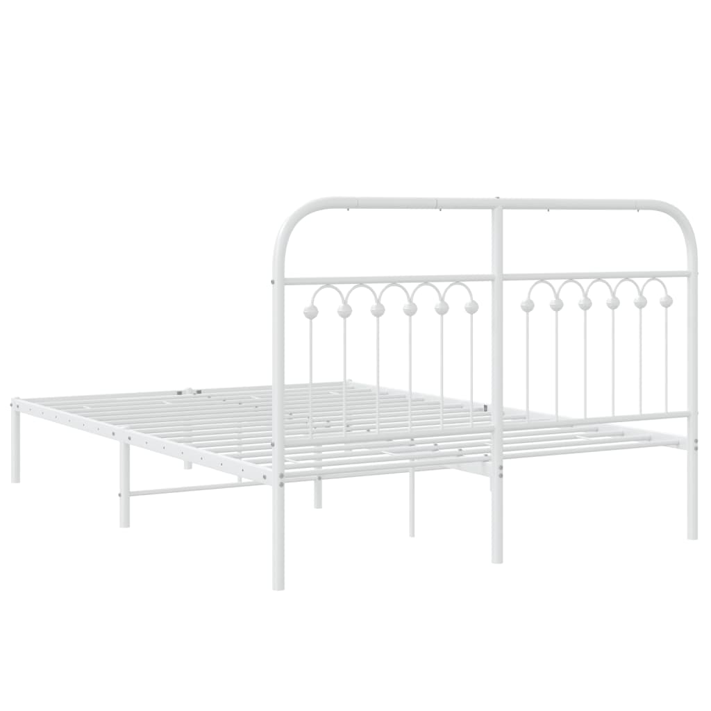 Bedframe met hoofdbord metaal wit 140x190 cm is nu te koop bij PeponiXL, paradijselijk wonen!