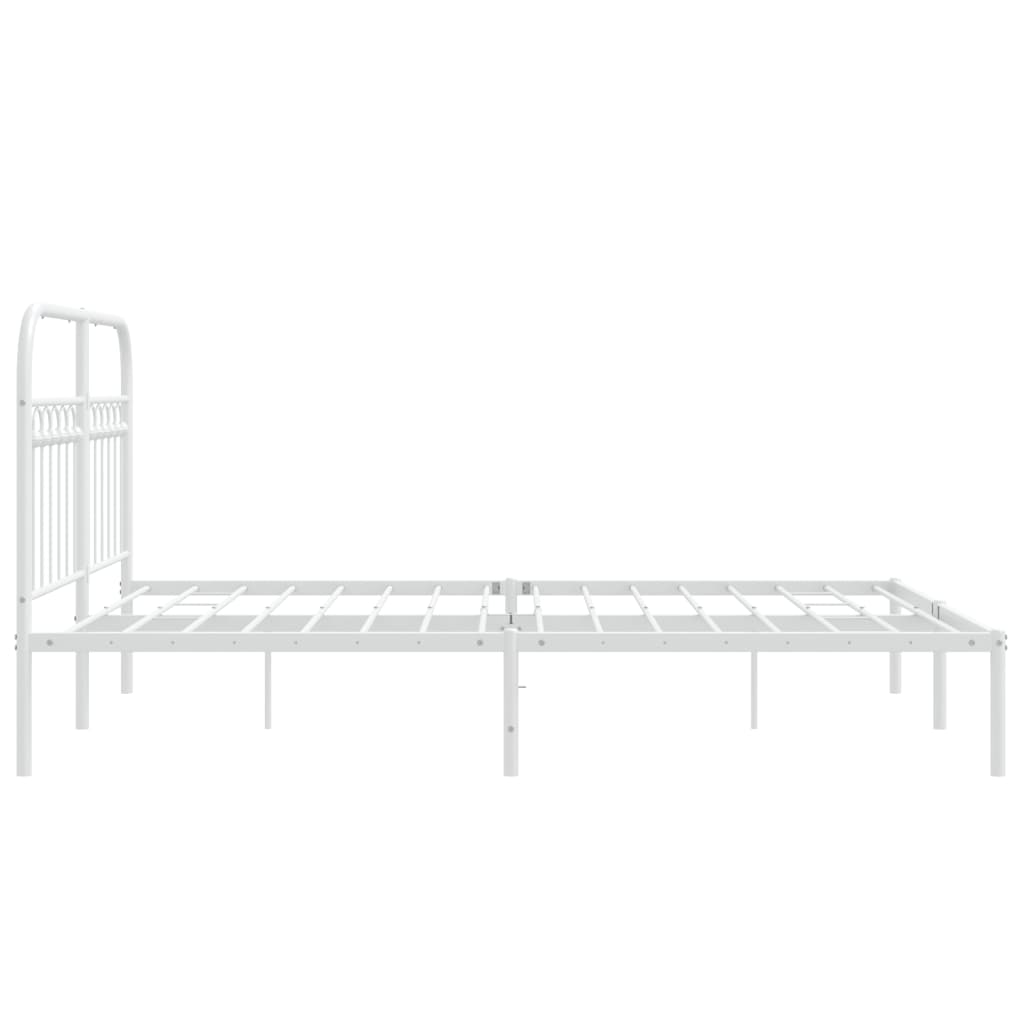 Bedframe met hoofdbord metaal wit 140x200 cm is nu te koop bij PeponiXL, paradijselijk wonen!