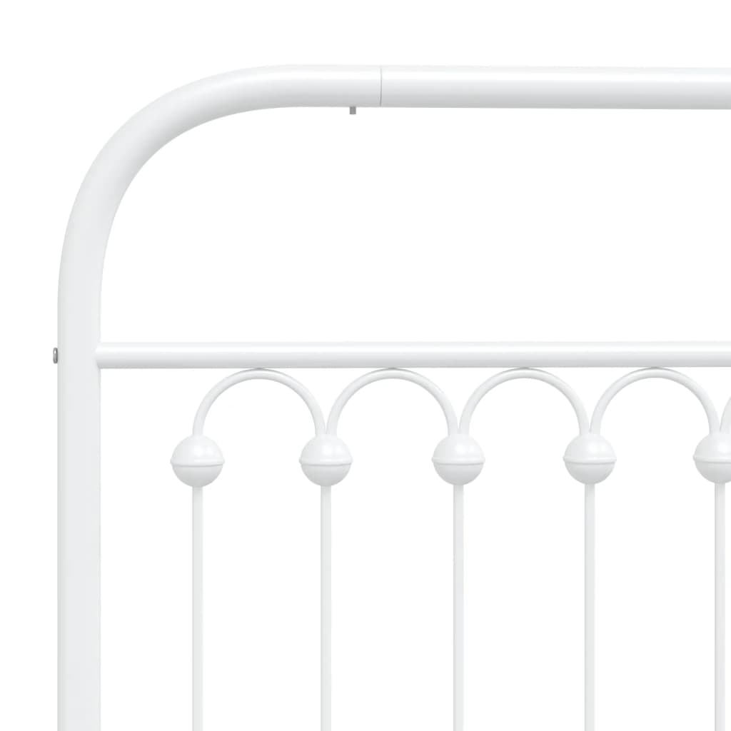 Bedframe met hoofdbord metaal wit 150x200 cm is nu te koop bij PeponiXL, paradijselijk wonen!
