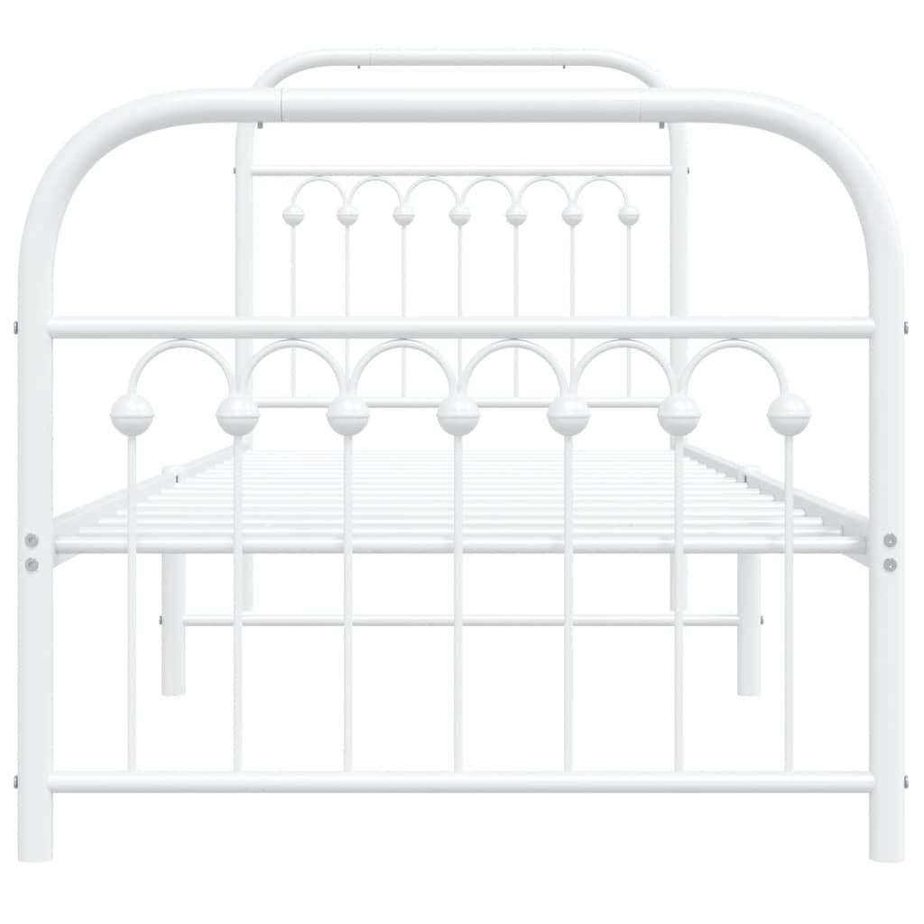 Bedframe met hoofd- en voeteneinde metaal wit 75x190 cm is nu te koop bij PeponiXL, paradijselijk wonen!