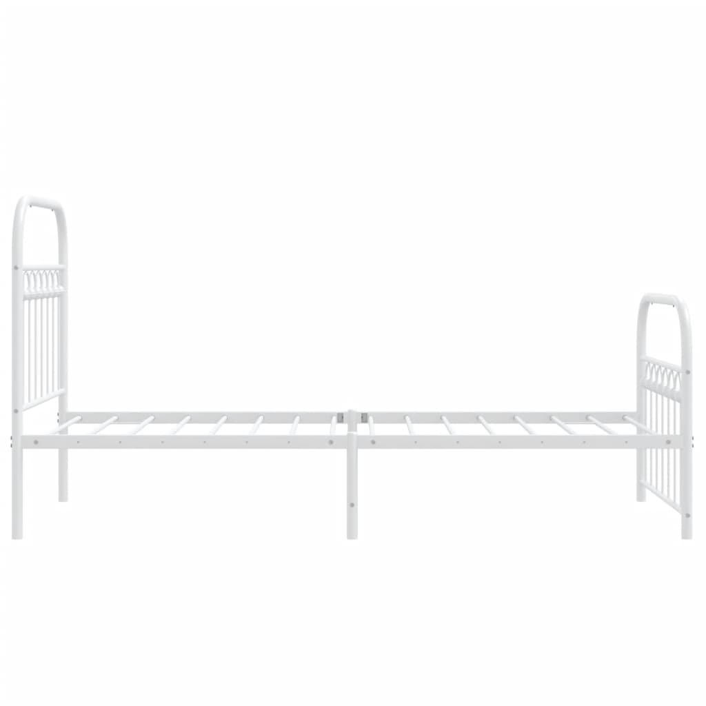 Bedframe met hoofd- en voeteneinde metaal wit 75x190 cm is nu te koop bij PeponiXL, paradijselijk wonen!