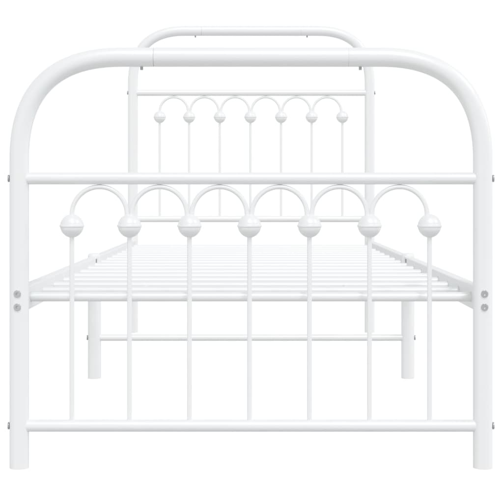 Bedframe met hoofd- en voeteneinde metaal wit 80x200 cm is nu te koop bij PeponiXL, paradijselijk wonen!
