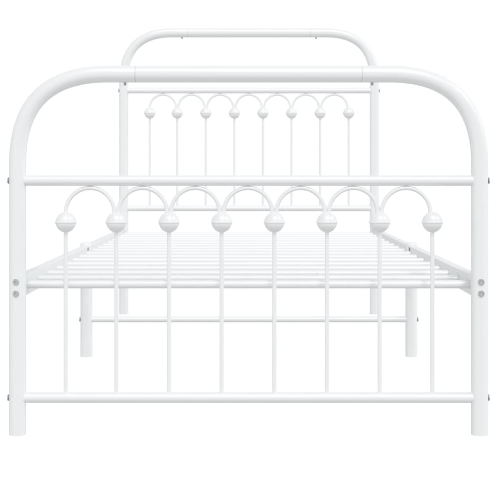Bedframe met hoofd- en voeteneinde metaal wit 90x200 cm is nu te koop bij PeponiXL, paradijselijk wonen!