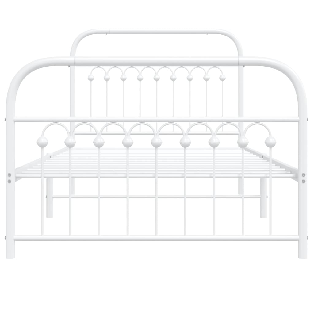 Bedframe met hoofd- en voeteneinde metaal wit 100x190 cm is nu te koop bij PeponiXL, paradijselijk wonen!