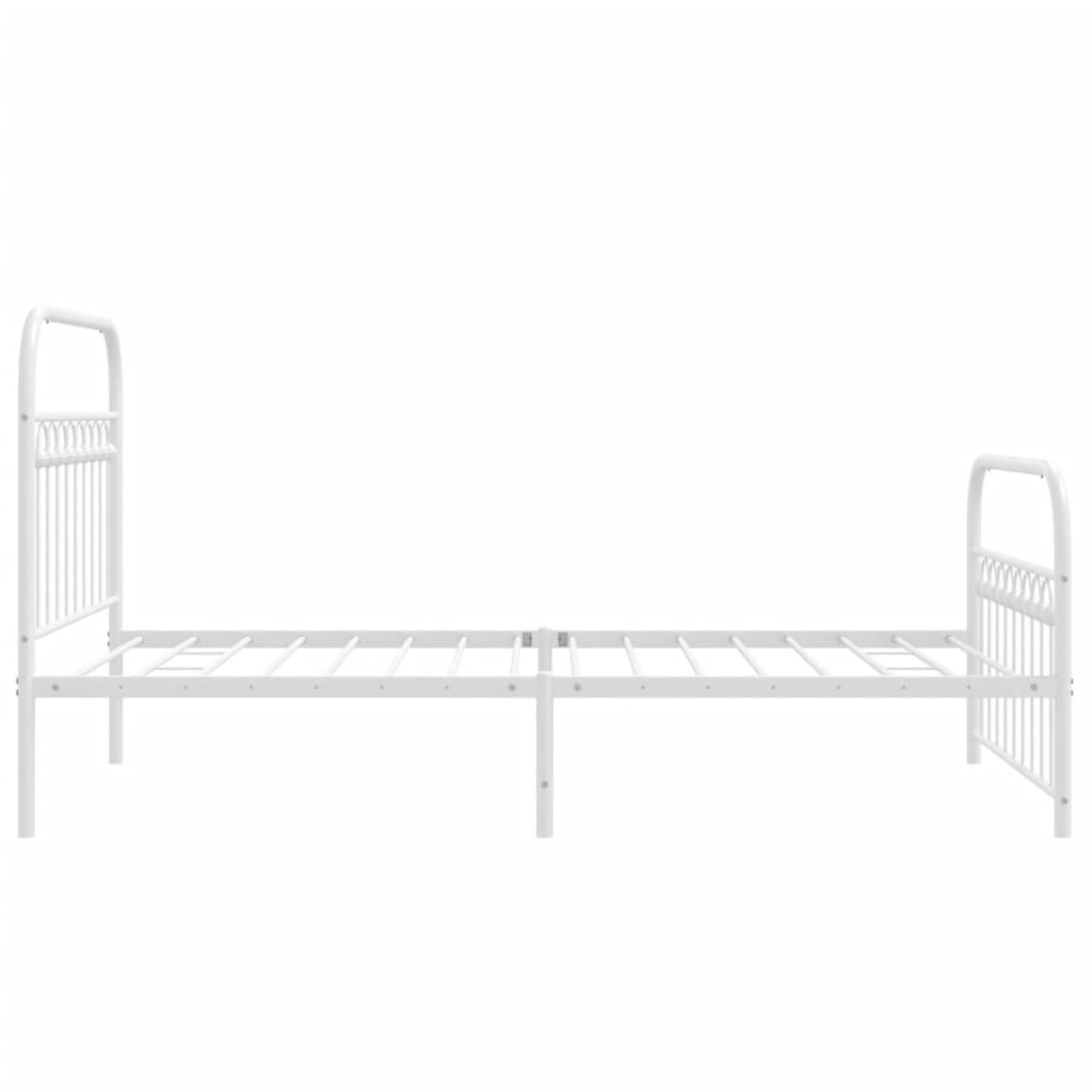 Bedframe met hoofd- en voeteneinde metaal wit 100x190 cm is nu te koop bij PeponiXL, paradijselijk wonen!