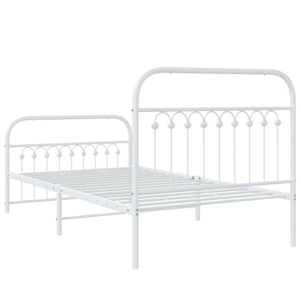 Bedframe met hoofd- en voeteneinde metaal wit 100x190 cm is nu te koop bij PeponiXL, paradijselijk wonen!