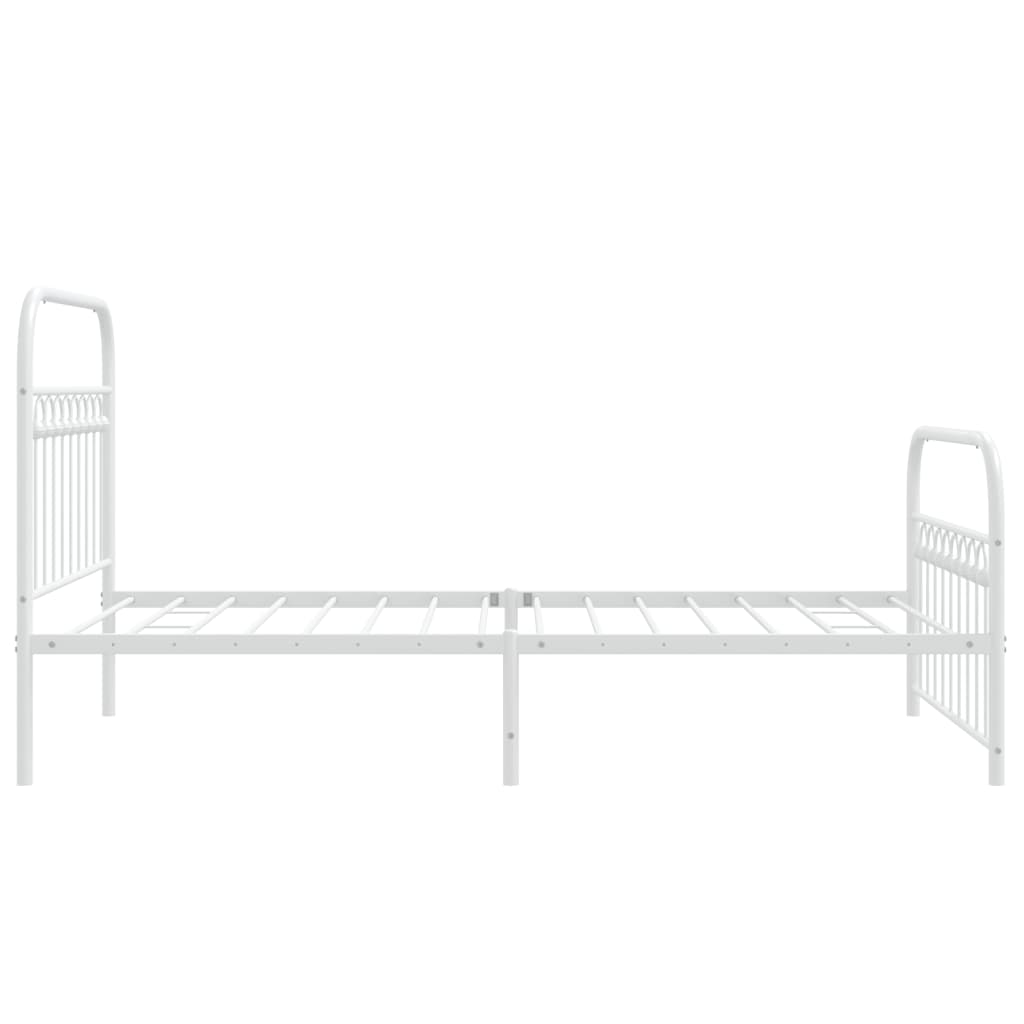 Bedframe met hoofd- en voeteneinde metaal wit 100x200 cm is nu te koop bij PeponiXL, paradijselijk wonen!