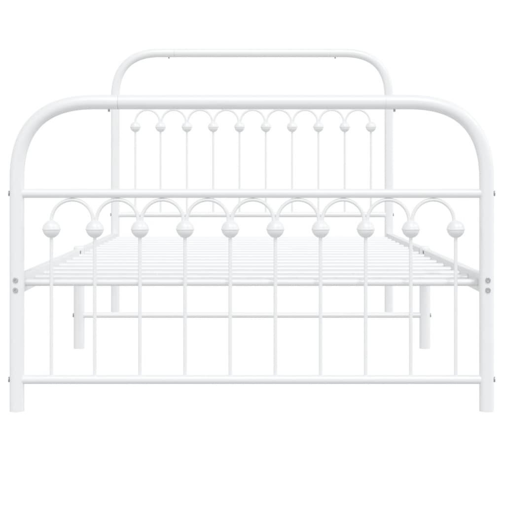Bedframe met hoofd- en voeteneinde metaal wit 107x203 cm is nu te koop bij PeponiXL, paradijselijk wonen!