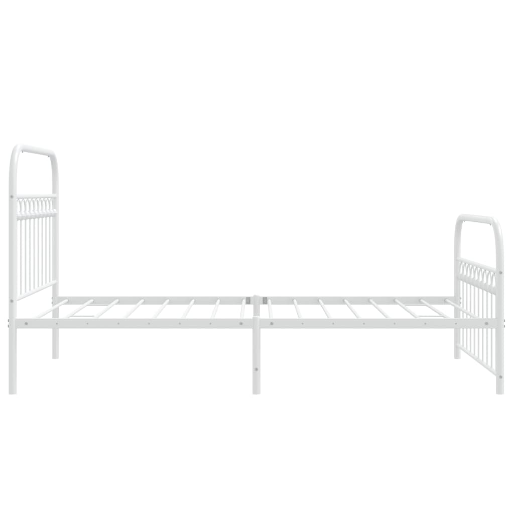 Bedframe met hoofd- en voeteneinde metaal wit 107x203 cm is nu te koop bij PeponiXL, paradijselijk wonen!