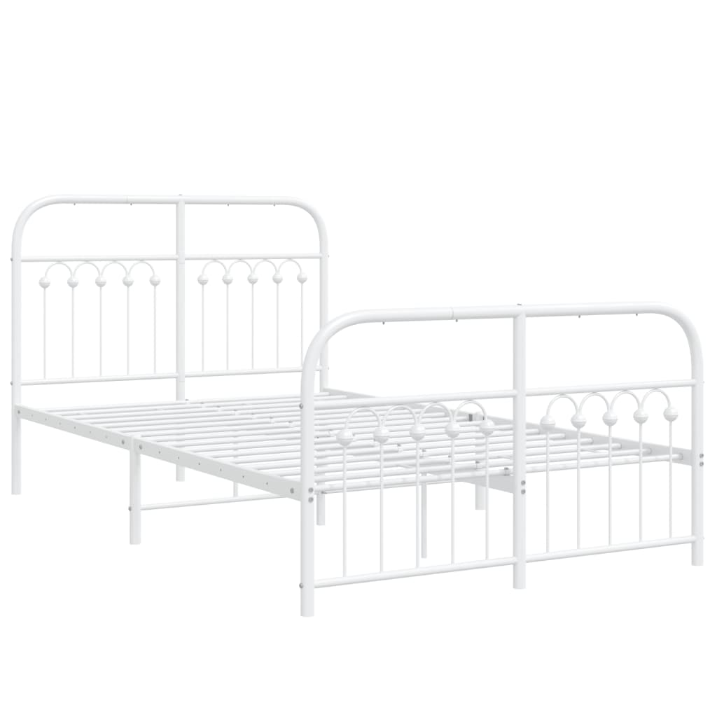 Bedframe met hoofd- en voeteneinde metaal wit 120 x 190 cm is nu te koop bij PeponiXL, paradijselijk wonen!