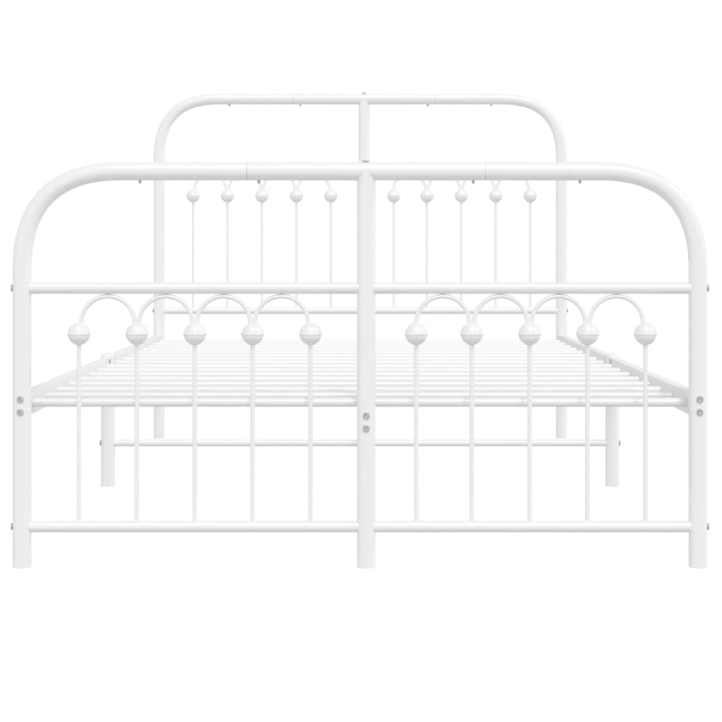 Bedframe met hoofd- en voeteneinde metaal wit 120 x 190 cm is nu te koop bij PeponiXL, paradijselijk wonen!