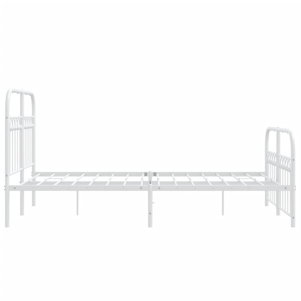 Bedframe met hoofd- en voeteneinde metaal wit 120 x 190 cm is nu te koop bij PeponiXL, paradijselijk wonen!