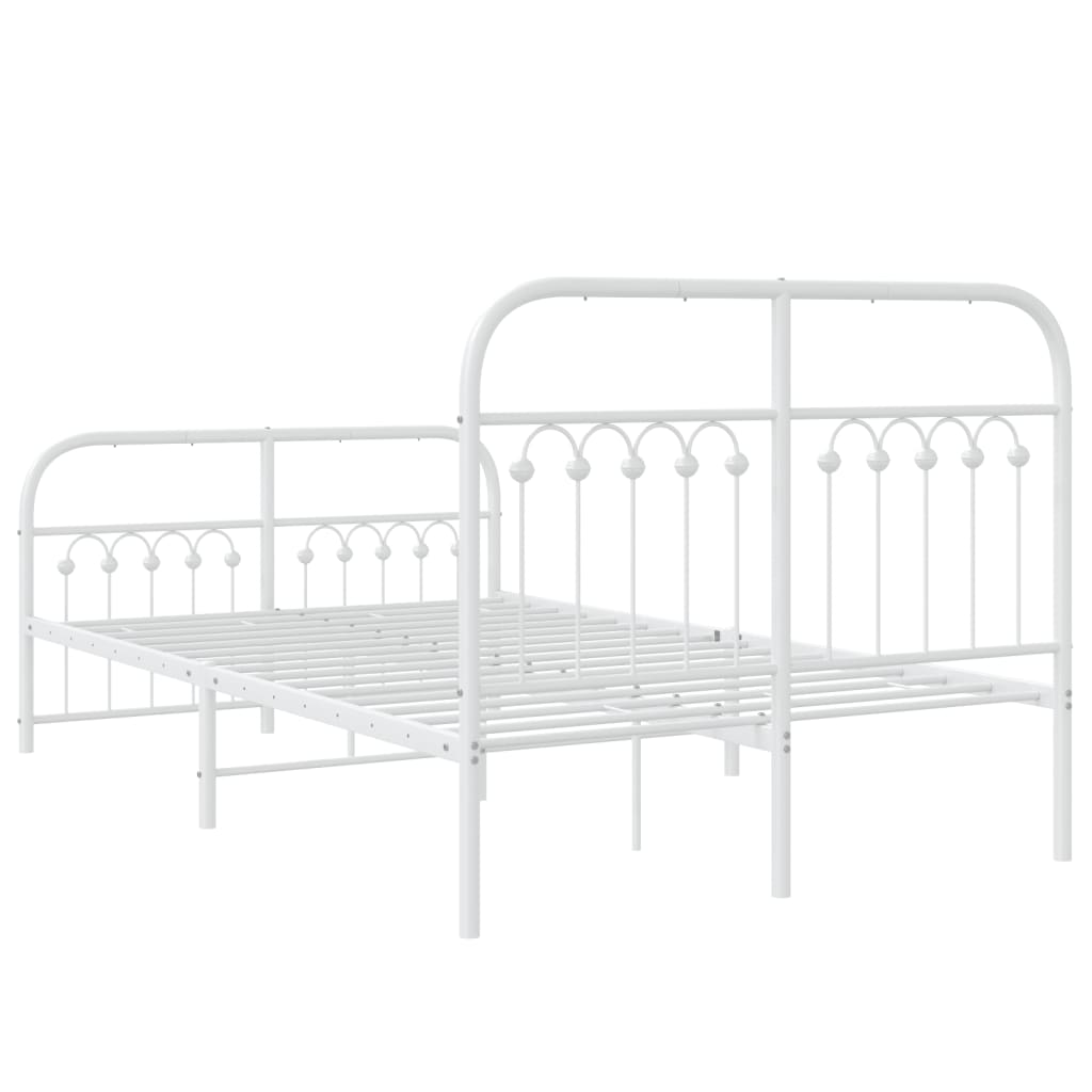 Bedframe met hoofd- en voeteneinde metaal wit 120 x 190 cm is nu te koop bij PeponiXL, paradijselijk wonen!