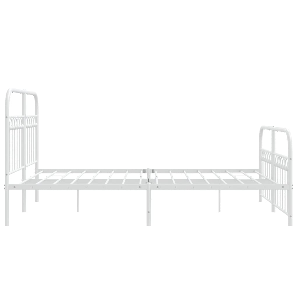 Bedframe met hoofd- en voeteneinde metaal wit 137x190 cm is nu te koop bij PeponiXL, paradijselijk wonen!